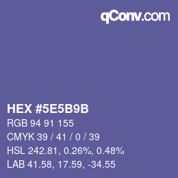 Color code: HEX #5E5B9B | qconv.com