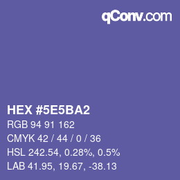 Código de color: HEX #5E5BA2 | qconv.com