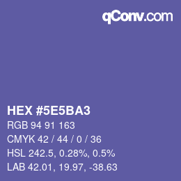 Código de color: HEX #5E5BA3 | qconv.com