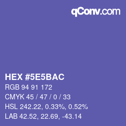 カラーコード: HEX #5E5BAC | qconv.com