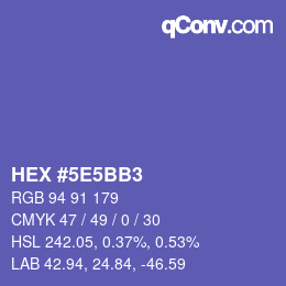 カラーコード: HEX #5E5BB3 | qconv.com