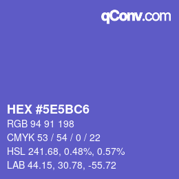 Color code: HEX #5E5BC6 | qconv.com