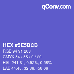 Color code: HEX #5E5BCB | qconv.com