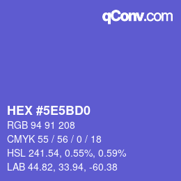 Color code: HEX #5E5BD0 | qconv.com