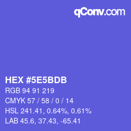 Color code: HEX #5E5BDB | qconv.com