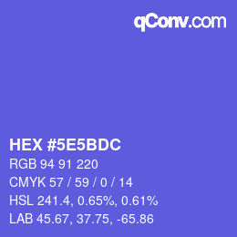 Color code: HEX #5E5BDC | qconv.com