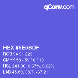 カラーコード: HEX #5E5BDF | qconv.com