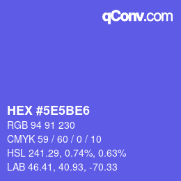 カラーコード: HEX #5E5BE6 | qconv.com