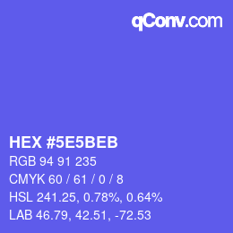 カラーコード: HEX #5E5BEB | qconv.com