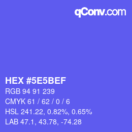 カラーコード: HEX #5E5BEF | qconv.com
