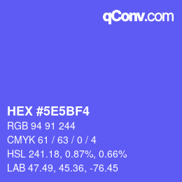 カラーコード: HEX #5E5BF4 | qconv.com