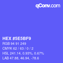 Color code: HEX #5E5BF9 | qconv.com