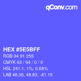 Color code: HEX #5E5BFF | qconv.com