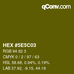 Color code: HEX #5E5C03 | qconv.com