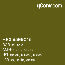 カラーコード: HEX #5E5C15 | qconv.com