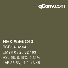 Color code: HEX #5E5C40 | qconv.com