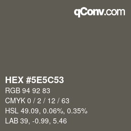 Color code: HEX #5E5C53 | qconv.com