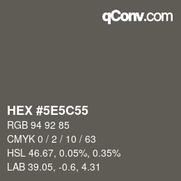 Color code: HEX #5E5C55 | qconv.com