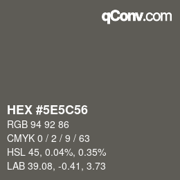 Color code: HEX #5E5C56 | qconv.com