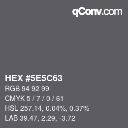Color code: HEX #5E5C63 | qconv.com