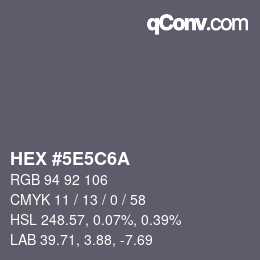 Color code: HEX #5E5C6A | qconv.com