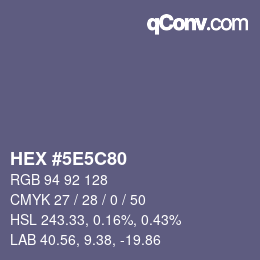 Color code: HEX #5E5C80 | qconv.com