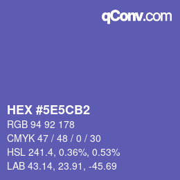 Color code: HEX #5E5CB2 | qconv.com