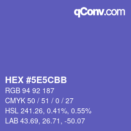 Farbcode: HEX #5E5CBB | qconv.com