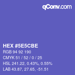 Color code: HEX #5E5CBE | qconv.com