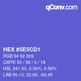 Color code: HEX #5E5CD1 | qconv.com
