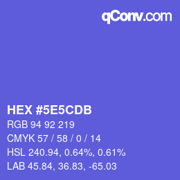 Color code: HEX #5E5CDB | qconv.com