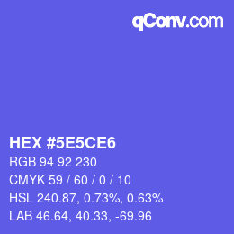 颜色代码: HEX #5E5CE6 | qconv.com