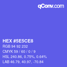 Color code: HEX #5E5CE8 | qconv.com