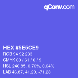 Código de color: HEX #5E5CE9 | qconv.com