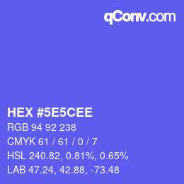 Código de color: HEX #5E5CEE | qconv.com
