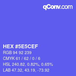 Color code: HEX #5E5CEF | qconv.com