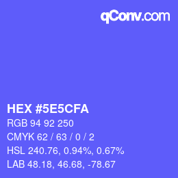 Color code: HEX #5E5CFA | qconv.com