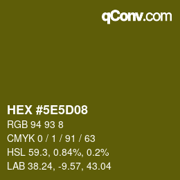 颜色代码: HEX #5E5D08 | qconv.com