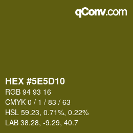 Color code: HEX #5E5D10 | qconv.com