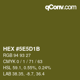 Color code: HEX #5E5D1B | qconv.com