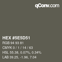 Color code: HEX #5E5D51 | qconv.com