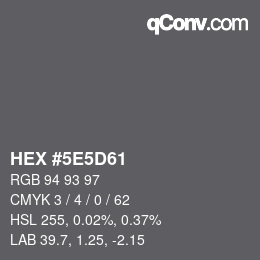 Color code: HEX #5E5D61 | qconv.com