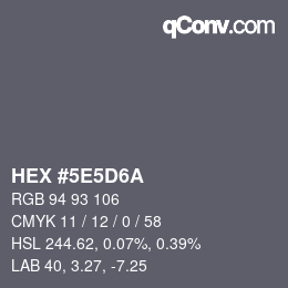 Color code: HEX #5E5D6A | qconv.com