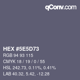 Color code: HEX #5E5D73 | qconv.com