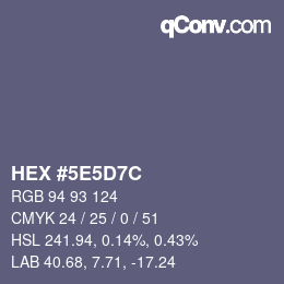 Color code: HEX #5E5D7C | qconv.com