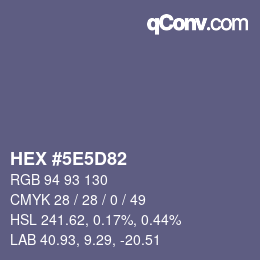 Color code: HEX #5E5D82 | qconv.com