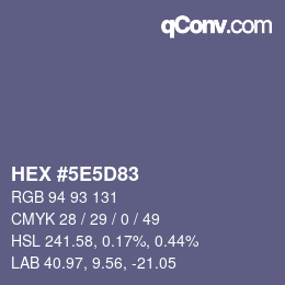 Color code: HEX #5E5D83 | qconv.com