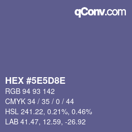 Color code: HEX #5E5D8E | qconv.com