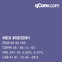 Color code: HEX #5E5D91 | qconv.com