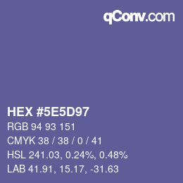 Color code: HEX #5E5D97 | qconv.com